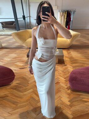 Sophisticated Coquette Aesthetic Halter Dress